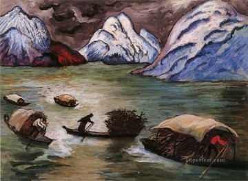 有名な要約 Painting - ボート遊び マリアンヌ・フォン・ウェアフキン 表現主義